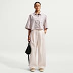 Playera a rayas oversized para mujer Nike Sportswear Chill Poplin