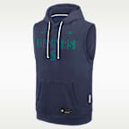 Seattle Mariners Authentic Collection Standard Issue Men's Nike Dri-FIT MLB Sleeveless Pullover Hoodie