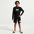 Playera de manga larga Dri-FIT UV para niño talla grande Nike Swim Hydroguard