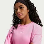 Bluza dresowa o kroju oversize z półokrągłym dekoltem dla dużych dzieci (dziewcząt) Nike Sportswear Studio