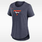 Playera Nike de la MLB para mujer con nombre del equipo Detroit Tigers Arched