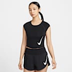 Nike Tempo Swoosh 女款 Dri-FIT 短袖跑步上衣