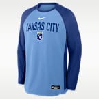 Kansas City Royals Authentic Collection Men's Nike Dri-FIT Pullover Crew