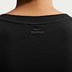 NikeSKIMS Performance Cotton Blend Cropped-Twist-Kurzarm-Oberteil mit V-Ausschnitt (Damen)