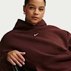 Felpa pullover oversize con cappuccio Nike Studio Fleece di peso medio (Plus size) – Donna