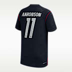 Jersey de futbol Nike Aero-FIT de Brenden Aaronson del USMNT visitante 2026 Match para niños talla grande