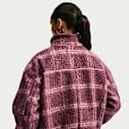 Nike Sportswear Women's Oversized Plaid High-Pile Fleece Jacket