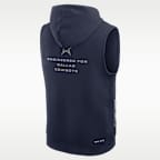 Sudadera con gorro sin cierre sin mangas Nike Dri-FIT de la NFL para hombre Dallas Cowboys Sideline