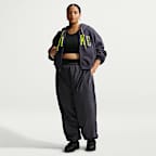 Nike Studio Fleece Medium Weight Women's Oversized Full-Zip Cropped Hoodie (Plus Size)
