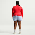 Playera de manga larga de tela de canalé ajustada con cierre de un cuarto para mujer Nike Sportswear Chill Knit (talla grande)