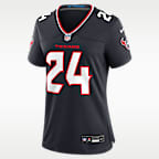 Jersey de fútbol americano Nike de la NFL Game para mujer Derek Stingley Jr. Houston Texans