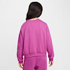 Sudadera de cuello redondo Dri-FIT de corte cuadrado para niña Nike Sportswear Club Fleece