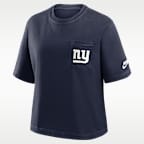 New York Giants Rewind Pocket Boxy Women's Nike NFL T-Shirt