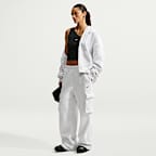 Sweat oversize à capuche et zip Nike Studio Fleece Heavyweight pour femme