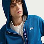 Sudadera con gorro de tejido Fleece y cierre completo para hombre Nike Club