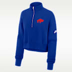 Buffalo Bills Rewind Phoenix Women's Nike NFL Cropped 1/4-Zip Crew