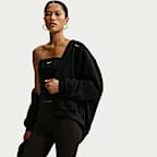 Damska bluza z kapturem o kroju oversize z zamkiem na całej długości Nike Studio Fleece Medium Weight