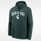 Sudadera con gorro sin cierre universitaria Nike para hombre Michigan State Arch