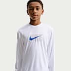 Playera de manga larga Dri-FIT UV para niño talla grande Nike Swim Hydroguard