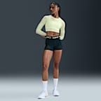 Nike Pro Women's Mid-Rise 3" Mesh-Paneled Biker Shorts