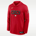 Cincinnati Reds City Connect Men's Nike Dri-FIT MLB Long-Sleeve Hooded Top