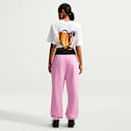 Pants oversized de tiro alto con dobladillo para mujer Nike Studio Fleece Medium Weight