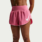 Shorts de correr Dri-FIT de tiro medio con forro de ropa interior para mujer Nike Tempo Flow Swoosh
