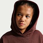 Sudadera con gorro sin cierre oversized para niña Nike Sportswear Studio Fleece