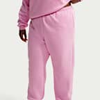 Pants de tiro alto oversized con dobladillo para mujer Nike Studio Fleece Medium Weight