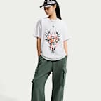 Pants cargo de tiro alto oversized para mujer Nike Studio Fleece Medium Weight