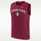 Camiseta sin mangas universitaria Nike Dri-FIT para hombre Florida State Arch Legend