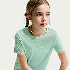 Kortærmet Nike One Fitted Dri-FIT-trøje til større børn (piger)