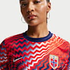 Norway Women's Nike Dri-FIT Soccer Pre-Match Short-Sleeve Top