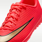 Tacos de futbol para pasto sintético (turf) de corte low para niños grandes Nike Jr. Mercurial Vapor 17 Club