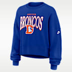 Sudadera de cuello redondo sin cierre Nike de la NFL oversized para mujer Denver Broncos Rewind Phoenix