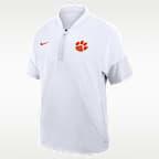 Chamarra con gorro de manga corta universitaria Nike de medio cierre para hombre Clemson Sideline Coach
