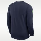Playera de manga larga Nike Dri-FIT de la NFL para hombre Seattle Seahawks Sideline Coach