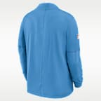Playera Nike Dri-FIT de la NFL de medio cierre para hombre Tennessee Titans Sideline