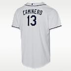 Junior Caminero Tampa Bay Rays Baseline Big Kids' Nike MLB Home Replica Jersey