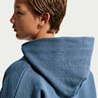 Sudadera con gorro de tejido Fleece de cierre completo para niños talla grande Nike Sportswear Solo Swoosh