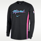 Playera de manga larga Nike Dri-FIT para hombre Miami Heat City Edition