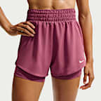 Nike One Pantalón corto de 8 cm con talle alto y diseño 2 en 1 Dri-FIT - Mujer