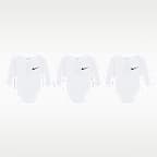 Nike Essentials Baby 3-Pack Long Sleeve Bodysuits