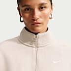 Haut court oversize à 1/4 de zip Nike Studio Fleece Medium Weight pour femme