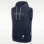 Sudadera con gorro sin cierre sin mangas Nike de la NFL para hombre New England Patriots Sideline