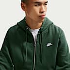 Sudadera con gorro de tejido Fleece y cierre completo para hombre Nike Club