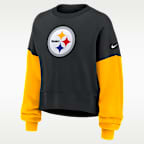 Sudadera de cuello redondo sin cierre Nike de la NFL para mujer Pittsburgh Steelers