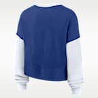 Sudadera de cuello redondo sin cierre Nike de la MLB para mujer New York Mets Primary