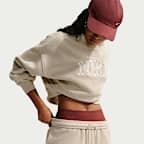 Oversized Nike Studio Fleece-sweatshirt i mellemkraftig kvalitet med rund hals og kort snit til kvinder