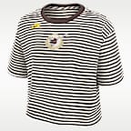 San Diego Padres Cooperstown Logo Striped Women's Nike MLB Cropped T-Shirt